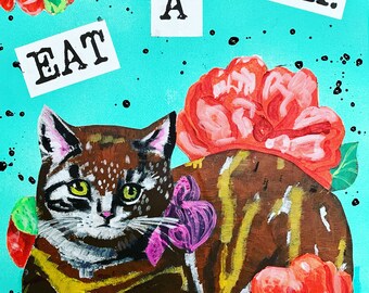 Cat Magnet, Kitty Cat, Adult Humor, LOL, BFF Gift, Feline Art, Home Decor, Kitchen Decor