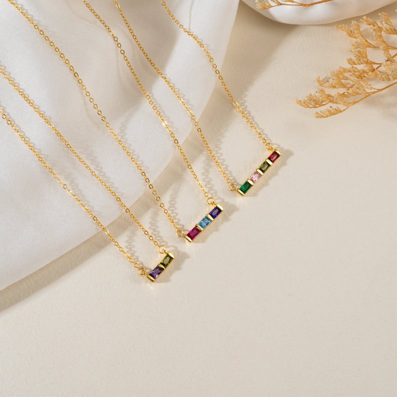 Personalized Family Birthstone Necklace Multiple Birthstone Necklace