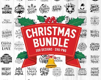 300 Christmas Designs SVG PNG Bundle - Holiday Cut Files (Digital Download)