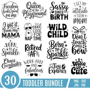 Funny Toddler SVG Bundle: Sassy Kids Designs for Cricut & Silhouette (Digital Download)