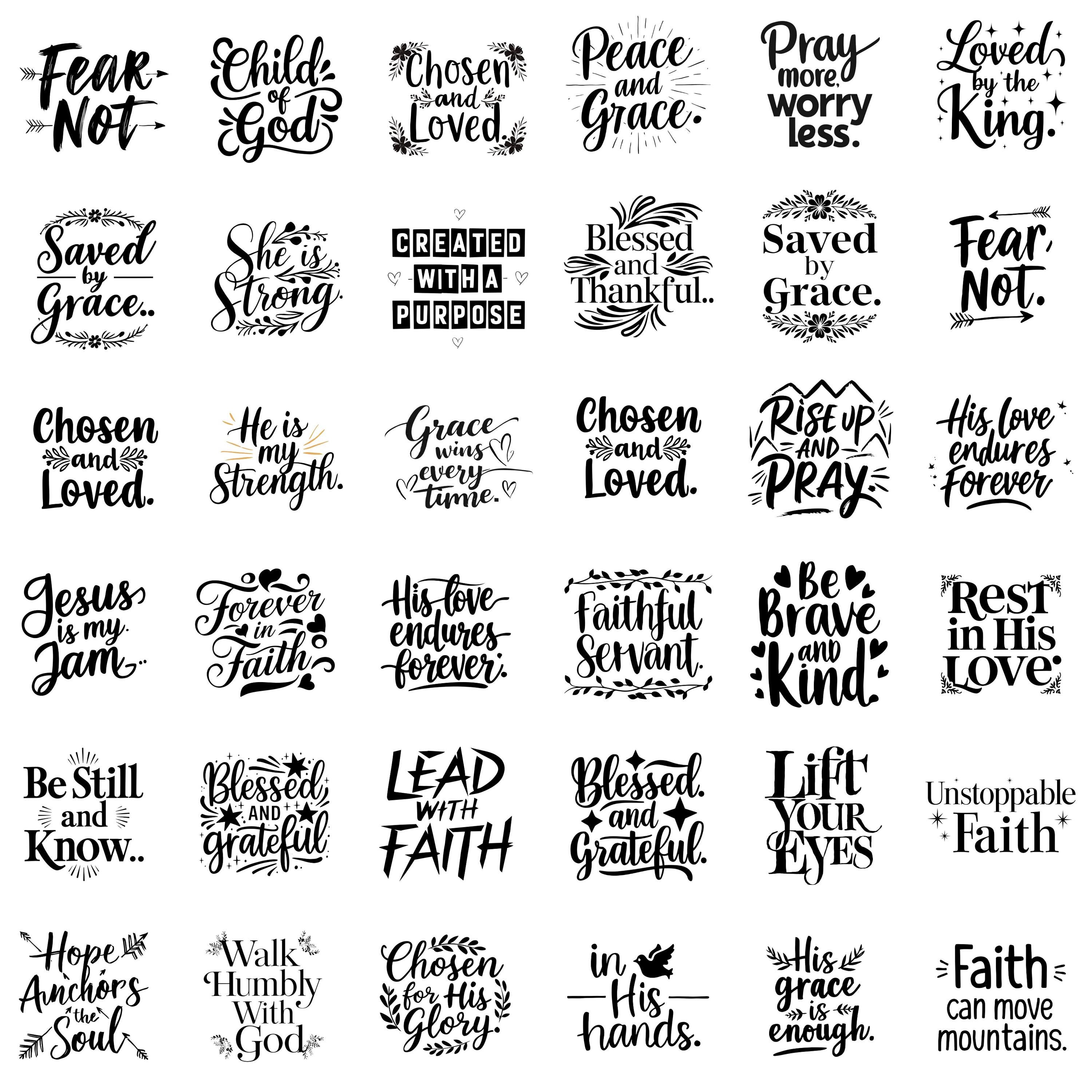 Christian SVG Bundle: Faith, God, Jesus, Bible Verse Designs (PDF ...
