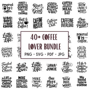 Pacote de arquivos SVG para amantes de café: frases divertidas de barista para canecas, camisetas e projetos de impressão sob demanda (arquivos digitais)