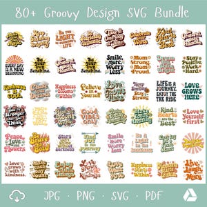 Paquete de diseño retro y moderno: Boho Hippie SVG PNG PDF (Descarga digital)