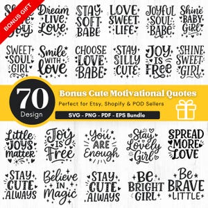 Motivational Quotes SVG Bundle: 200+ Inspirational Self Love Print on Demand (Digital Download) image 4