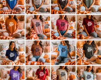 Bella Canvas 3001 style T-Shirt Mockup Bundle, Fall Collection (JPEG Digital Download)