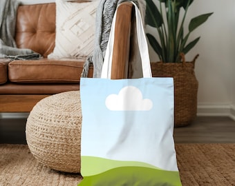 Boho Tote Bag Mockup: Cotton Canvas, Editable in Canva (Digital Download, PNG File 3125x3125px)