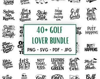Pacchetto SVG PNG per amanti del golf: citazioni e grafica motivazionali (download digitale)