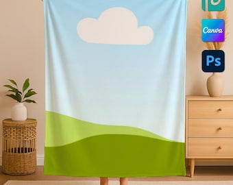 Blanket Mockup: Fleece, Minky, Sherpa, Velveteen (Digital Download)