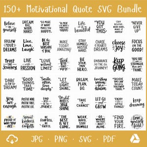 150 Motivational Quote SVG Bundle Inspirational Svg Positive Sayings Self Love Kindness You Matter Faith SVG Png Jpg Pdf for Cricut & POD