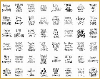 Motivational Quotes SVG Bundle: 200+ Inspirational Self Love Print on Demand (Digital Download)