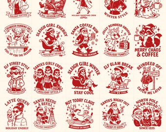Snarky Christmas SVG Bundle: Funny Xmas Humor Retro Sarcastic Santa Claus (Digital Download)
