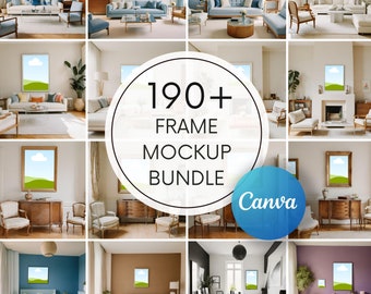 Boho Frame Mockup Bundle: Canva Editable Template (Digital Download)