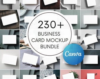 230+ Canva Business Place Card Mockup Bundle: Editable Minimalist Templates (Digital Download)