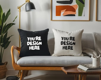 6x Pillow Mockup Bundle: Boho Modern Cushion Mockups (Digital Download)