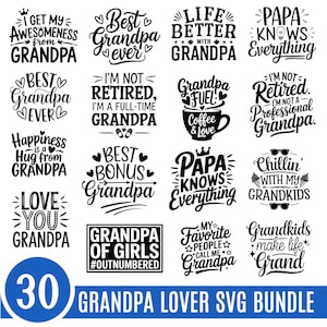 Grandpa SVG Bundle Blessed Grandpa Svg Grandpa Bundle Svg Png, Grandpa Svg, Funny Grandpa Shirt Designs, Papa Svg, Grandad Svg, Father Svg