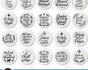 Christliches Ornament SVG-Bundle - Religiöse Zitate für Laser Cut Dekor, Kirchengeschenke, Cricut Glowforge (Digitaler Download)