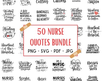 Nurse Quotes Bundle: Funny Nurse Life Designs (PNG SVG)