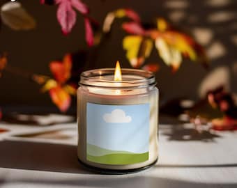 Fall Candle Mockup: Editable 9oz Soy Candle Label (PSD, JPG, PNG)