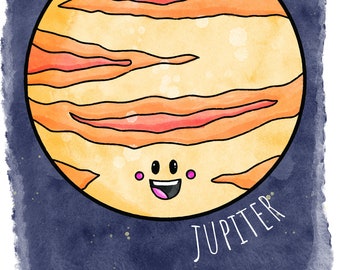 JUPITER digitale Datei von Aquarell-Druck - JPEG/300dpi - 6,5 "x 8,5"