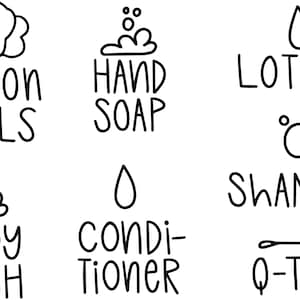 Bathroom Jar Label Vector Files for Cricut or Cameo - jpeg/png/svg/dxf