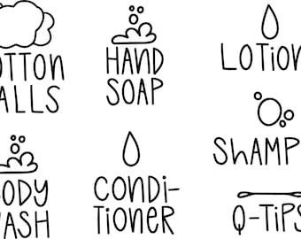 Bathroom Jar Label Vector Files for Cricut or Cameo - jpeg/png/svg/dxf
