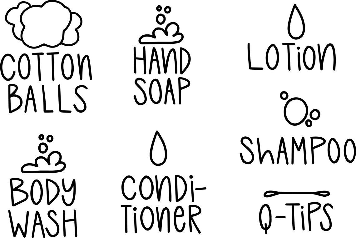 Bathroom Jar Label Vector Files For Cricut Or Cameo Etsy