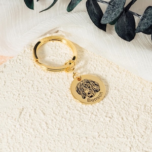 Pet Portrait Keychain,Custom Pet Keyring,Engraved Keychain for Dog Mom,Gift for Pet Mom,Cat Photo Keychain,Pet Memorial Gift,Pet Loss Gift