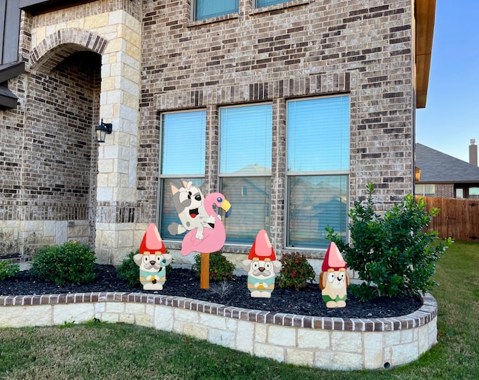Featured listing image: Bluey Friends Muffin Gnomes and Friends Yard Ornaments