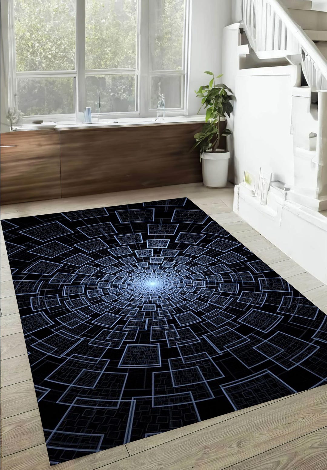 Optical Illusion Rug: 3D Geometric Hallway Rug - Etsy