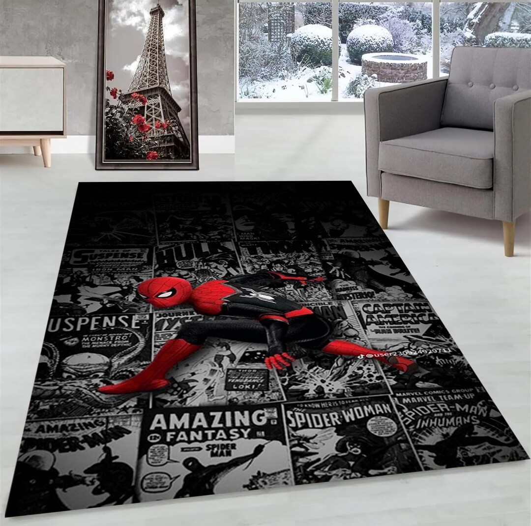 Spiderman Rug: Superhero Comic Book Design, Kids Room Carpet - Etsy