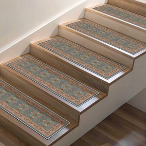 Bohemian Stair Path Rug,Farmhouse Stair Tread Rug, Vintage Oriental Stair Tread Rug, Traditional Stair Rug, Vintage Rustic Stair Tread Rug,