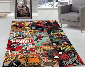 Alfombra de cómic de Spiderman: Alfombra infantil de superhéroes
