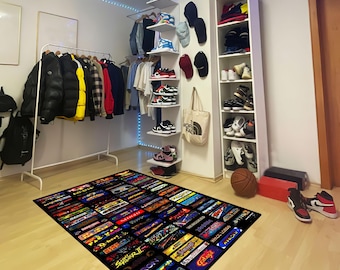 Retro Movie VHS Rug: Colorful Non-Slip Area Carpet
