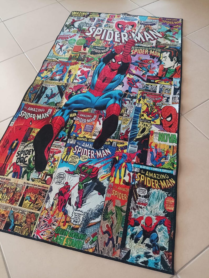 Spiderman Rug: Superhero Comic Book Design, Kids Room Carpet - Etsy