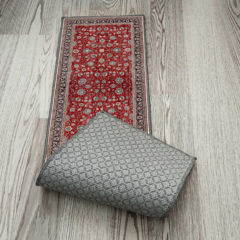 Red Bohemian Stair Tread Rug: Vintage Farmhouse Style - Etsy
