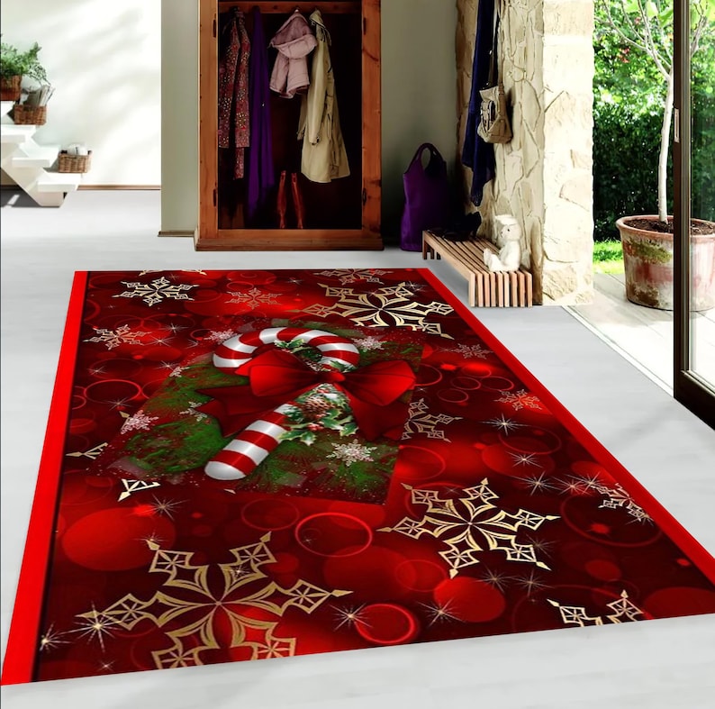 Christmas Candy Cane Carpet: Holiday Home Decor - Etsy