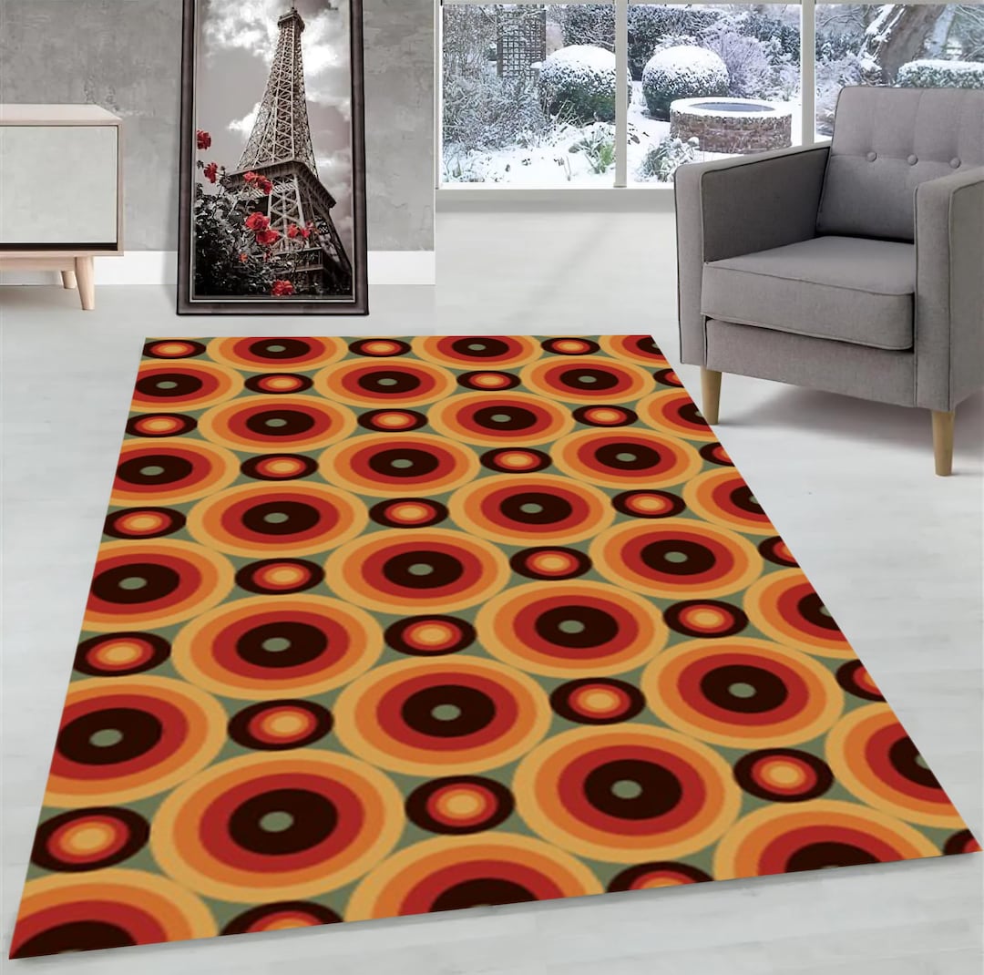 The Shining Overlook Hotel Rug: Retro Circle Pattern Area Rug - Etsy