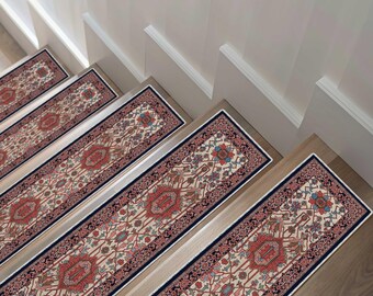 Farmhouse Stair Tread Rug: Vintage Oriental Chenille Cotton