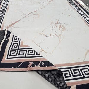 Medusa Rug: Black Greek Key, Modern Marble Floor Rug - Etsy