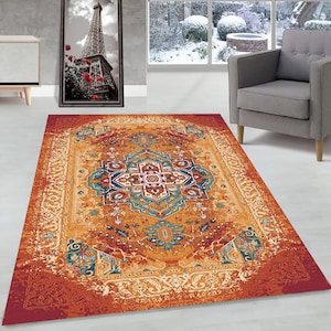 Traditional Pink Red Orange Kilim Rug 8x10 Nordic Ethnic Style Rug 9x12 Rustic Cabin Rug 10x13 Regional Ethnic Pattern Rug 6x9