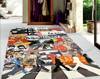 The Beatles Rug: British Rock Band Fan Carpet, Non-Slip Area Rug