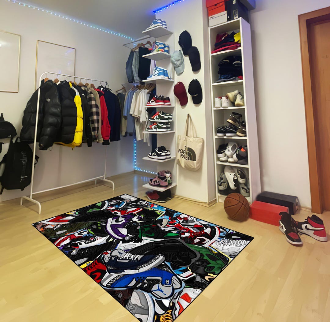 Custom Sneakers Rug, Streetwear Decor, Sneakerhead Gift - Etsy