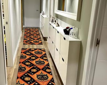 Halloween Pumpkin Rug: Non-Slip Kitchen Decor