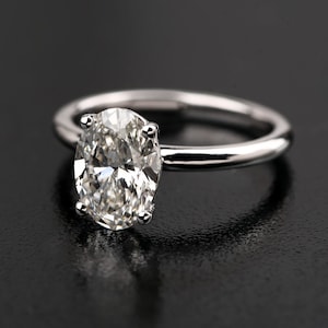 1ct Ovalschliff Diamant Ehering, Solitär Verlobungsring, Echter Diamant Ring, zierlicher Verlobungsring Jubiläumsgeschenk Ring