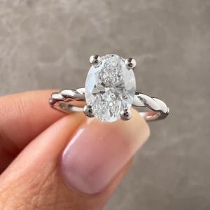 Oval Verlobungsring , 1 CT Oval Labgemachte Diamant Ehering für Sie, D / VVS1 Lab Erstellt Diamant, Solitär Ring, Jahrestag Geschenke Sie