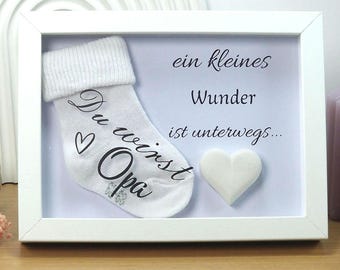 Regalo para anunciar el embarazo a los abuelos, marco de fotos personalizado, sorpresa para anunciar la llegada del bebé