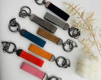 Personalized leather keychain, customized to your wishes, gift for men & women, high-quality suede, handmade