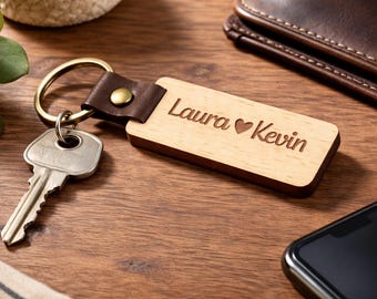 Llavero de madera personalizado con grabado | Nombre, fecha o texto personalizado | Regalo personal con significado | Hecho a mano