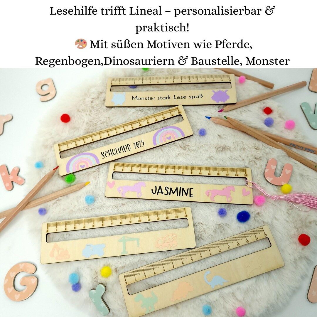 Reading Ruler Card Reading Ruler Wood Personalized Reading Aid With Name Gift School ...