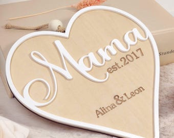 Regalo del Día de la Madre para mamá, decoración de pared personalizada en forma de corazón con nombre, regalo